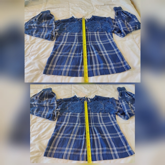 Free People darling Diana blur and whote pace top in Navy (XS) 💙❤️ - Picture 14 of 17